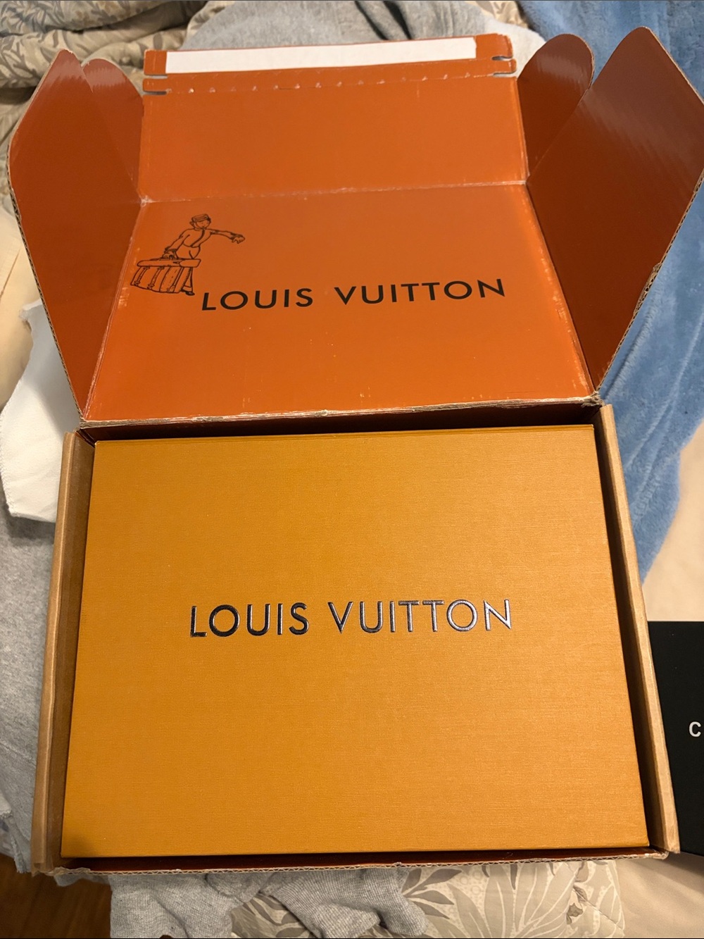 Louis Vuitton Orange Gift Box with Branded Lid